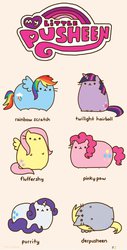 Size: 500x988 | Tagged: safe, artist:pusheen, derpy hooves, fluttershy, pinkie pie, rainbow dash, rarity, twilight sparkle, cat, g4, catified, pusheen, species swap