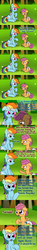 Size: 1100x7500 | Tagged: safe, artist:fillyscoots42, rainbow dash, scootaloo, pegasus, pony, ask crinkleloo, g4, comic, crinkleloo, diaper, diaper fetish, diaper usage, diapered, diaperloo, female, filly, foal, non-baby in diaper, peeing in diaper, pissing, poofy diaper, tumblr, urine, used diaper, using diaper, wet diaper