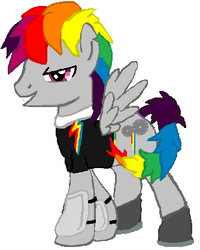 Size: 334x418 | Tagged: safe, artist:cob_cannon, oc, oc only, oc:spectra shadow, pegasus, pony, fanfic:rainbow factory, rainbow, solo