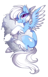 Size: 629x1000 | Tagged: safe, artist:mr-tiaa, oc, oc only, oc:cloud shaper, pegasus, pony, cloud, female, grin, looking at you, mare, simple background, solo, spread wings, transparent background
