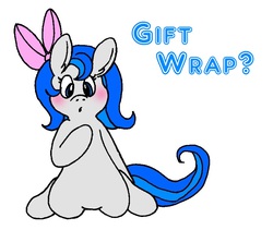 Size: 874x738 | Tagged: dead source, safe, artist:tilly-towell, oc, oc only, oc:gift wrap, pony, bow, hair bow, solo
