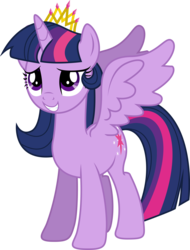 Size: 4933x6500 | Tagged: safe, artist:theshadowstone, twilight sparkle, alicorn, pony, g4, absurd resolution, crown, female, jewelry, mare, older, regalia, simple background, solo, spread wings, transparent background, twilight sparkle (alicorn), wings