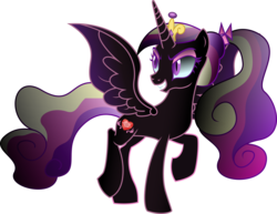 Size: 6500x5019 | Tagged: dead source, safe, artist:theshadowstone, princess cadance, alicorn, pony, g4, absurd resolution, female, nightmare cadance, nightmarified, ponytail, simple background, solo, transparent background