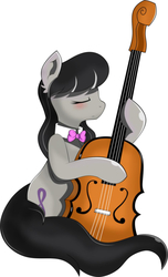 Size: 2000x3290 | Tagged: dead source, safe, artist:dcencia, octavia melody, earth pony, pony, g4, eyes closed, female, high res, mare, musical instrument, simple background, sitting, solo, white background