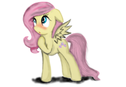 Size: 1425x992 | Tagged: safe, artist:hyperdaspony, fluttershy, g4, blushing, female, solo