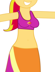 Size: 1690x2184 | Tagged: safe, artist:ponyalfonso, sunset shimmer, equestria girls, g4, belly button, clothes, female, humanized, midriff, ponytail, simple background, skirt, solo, transparent background, waist