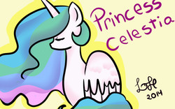 Size: 1280x800 | Tagged: safe, artist:luliel12, princess celestia, alicorn, pony, g4, eyes closed, female, mare, profile, signature, solo