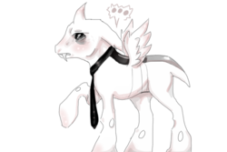 Size: 900x600 | Tagged: safe, artist:pinkietane, changeling, elsen, off, palindrome get, ponified, solo