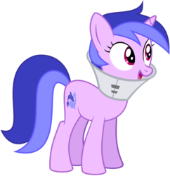 Size: 3100x3200 | Tagged: safe, artist:v0jelly, sea swirl, seafoam, pony, unicorn, g4, leap of faith, elizabethan collar, female, high res, mare, simple background, solo, transparent background, vector