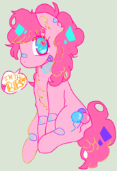 Size: 520x762 | Tagged: safe, artist:i0gs, pinkie pie, g4, chest fluff, female, heart, heart eyes, solo