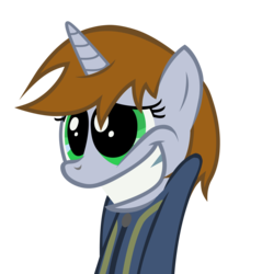 Size: 9105x9544 | Tagged: safe, artist:aborrozakale, oc, oc only, oc:littlepip, pony, unicorn, fallout equestria, g4, absurd resolution, clothes, fanfic, fanfic art, female, horn, jumpsuit, mare, show accurate, simple background, smiling, solo, teeth, transparent background, vault suit, vector
