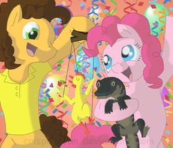 Size: 3500x3000 | Tagged: safe, artist:crispokefan, boneless, cheese sandwich, gummy, pinkie pie, g4, high res