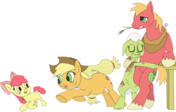 Size: 3728x2367 | Tagged: safe, artist:crispokefan, apple bloom, applejack, big macintosh, granny smith, earth pony, pony, g4, apple family, high res, male, simple background, stallion, transparent background, vector