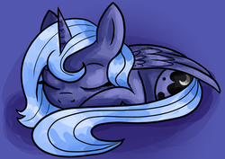 Size: 3700x2616 | Tagged: safe, artist:clrb, princess luna, g4, female, filly, high res, sleeping, solo, woona