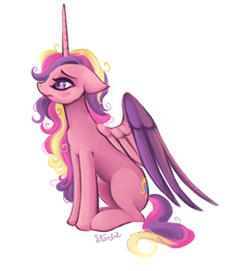 Size: 682x795 | Tagged: safe, artist:queerly, princess cadance, alicorn, pony, g4, female, solo