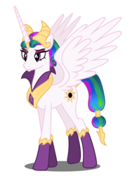 Size: 3000x4000 | Tagged: dead source, safe, artist:baleyreeves, idw, princess celestia, pony, g4, reflections, spoiler:comic, .svg available, antagonist, clothes, evil celestia, evil counterpart, female, high res, idw showified, mare, mirror universe, simple background, solo, transparent background, vector