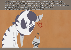 Size: 1280x907 | Tagged: safe, artist:somescrub, oc, oc:saltine, zebra, ask nudist sweetie belle, backstory