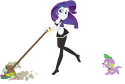 Size: 3079x2070 | Tagged: safe, edit, edited edit, edited screencap, screencap, rarity, spike, equestria girls, g4, my little pony equestria girls, clothes, heart eyes, high res, maid, missing shoes, simple background, transparent background, wingding eyes