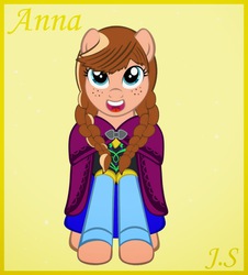 Size: 849x941 | Tagged: safe, artist:girlwiththeartfolder, pony, anna, frozen (movie), ponified, solo