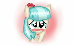 Size: 1280x800 | Tagged: safe, artist:vanillafox2035, coco pommel, g4, blushing, female, solo, tongue out