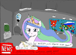 Size: 2338x1700 | Tagged: safe, artist:a2, princess celestia, g4, china, female, map, nuclear war, russia, solo, united states