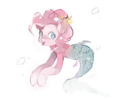 Size: 1280x1024 | Tagged: safe, artist:tsuyukomiharu, pinkie pie, merpony, seahorse, g4, female, pixiv, solo, underwater