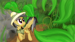 Size: 1920x1080 | Tagged: safe, artist:infinitydash, daring do, g4, digital art, jungle, plants