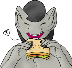 Size: 1000x934 | Tagged: safe, artist:crosspone, octavia melody, earth pony, anthro, g4, imminent vore, nightmare fuel, sandwich