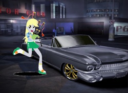 Size: 1274x928 | Tagged: safe, artist:algoorthviking, derpy hooves, equestria girls, g4, 1000 hours in ms paint, 59 cadillac, art theft, bagpipes, cadillac, cadillac eldorado, car, musical instrument, need for speed, need for speed carbon