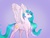 Size: 2048x1536 | Tagged: safe, artist:spaghettidolphin, princess celestia, g4, female, looking at you, smiling, solo, spread wings