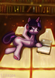 Size: 1000x1427 | Tagged: safe, artist:doll, twilight sparkle, g4, anatomically incorrect, book, dust, female, incorrect leg anatomy, solo, underhoof