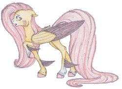 Size: 1024x748 | Tagged: safe, artist:dreamyeevee, fluttershy, g4, female, solo, traditional art
