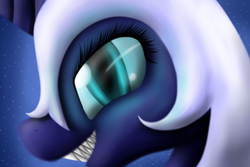 Size: 3000x2000 | Tagged: safe, artist:cleoziep, nightmare moon, g4, close-up, female, high res, looking at you, sharp teeth, smiling, solo