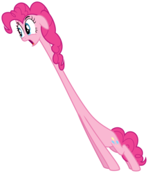 Size: 6000x7000 | Tagged: safe, artist:byteslice, pinkie pie, g4, putting your hoof down, .svg available, absurd resolution, cartoon physics, female, long neck, nope.avi, simple background, solo, transparent background, vector