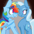 Size: 1000x1000 | Tagged: safe, artist:rivalcat, rainbow dash, trixie, g4, female, lesbian, shipping, trixdash