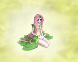 Size: 1750x1400 | Tagged: safe, artist:malifikyse, fluttershy, human, g4, clothes, dress, female, humanized, solo