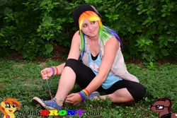 Size: 4608x3072 | Tagged: safe, artist:brawny buck, artist:looji, rainbow dash, human, g4, convention, cosplay, grand brony gala, irl, irl human, photo