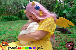 Size: 4608x3072 | Tagged: safe, artist:brawny buck, fluttershy, human, rabbit, g4, convention, cosplay, cute, daaaaaaaaaaaw, grand brony gala, irl, irl human, photo