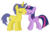 Size: 1024x665 | Tagged: safe, artist:mrbrandonmac, comet tail, twilight sparkle, alicorn, pony, unicorn, g4, duo, female, kissing, male, mare, ship:cometlight, shipping, simple background, stallion, straight, transparent background, twilight sparkle (alicorn)