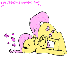 Size: 461x378 | Tagged: safe, artist:bunnycat, fluttershy, g4, 30 minute art challenge, cute, eyes closed, face down ass up, female, messy mane, sleeping, solo, zzz