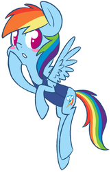 Size: 400x618 | Tagged: safe, artist:sorckylo, rainbow dash, g4, blushing, female, flying, solo