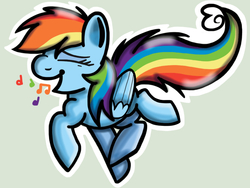 Size: 1024x768 | Tagged: dead source, safe, artist:c0mmanderc00kie, rainbow dash, pegasus, pony, g4, eyes closed, female, outline, simple background, singing, solo, white outline