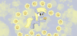 Size: 898x419 | Tagged: safe, artist:pinkypie4522, derpy hooves, pegasus, pony, g4, female, mare, muffin, solo
