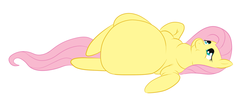 Size: 1280x496 | Tagged: dead source, safe, artist:8aerondight8, fluttershy, pegasus, pony, g4, belly, big belly, chubby cheeks, fat, fattershy, female, obese, solo