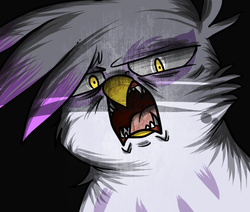 Size: 500x423 | Tagged: dead source, safe, artist:professor-butthole, gilda, griffon, g4, angry, faic, female, gilda replies, rage, solo