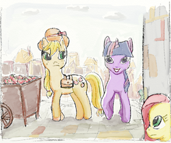 Size: 754x630 | Tagged: safe, artist:trixsun, applejack, fluttershy, twilight sparkle, g4, appletwishy