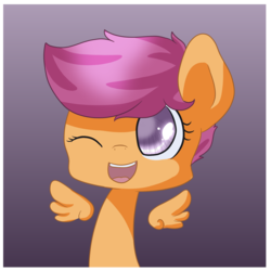 Size: 1280x1280 | Tagged: safe, artist:rue-willings, scootaloo, g4, cute, cutealoo, female, solo