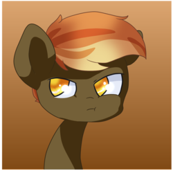 Size: 1280x1280 | Tagged: safe, artist:rue-willings, button mash, earth pony, pony, g4, colt, foal, gradient background, male, solo