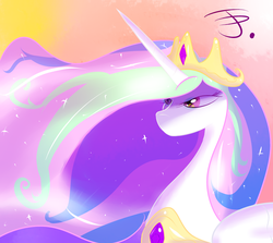 Size: 2741x2445 | Tagged: safe, artist:apoetofthefall, princess celestia, alicorn, pony, g4, bust, female, high res, mare, signature, solo