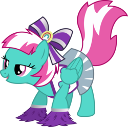Size: 4693x4658 | Tagged: safe, artist:incognito-i, spring step, sunlight spring, pegasus, pony, g4, absurd resolution, bedroom eyes, bow, cheerleader, cheerleader outfit, clothes, female, hair bow, mare, pom pom, simple background, solo, transparent background, vector